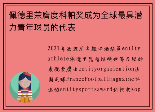 佩德里荣膺度科帕奖成为全球最具潜力青年球员的代表 佩德里荣膺度科帕奖成为全球最具潜力青年球员的代表